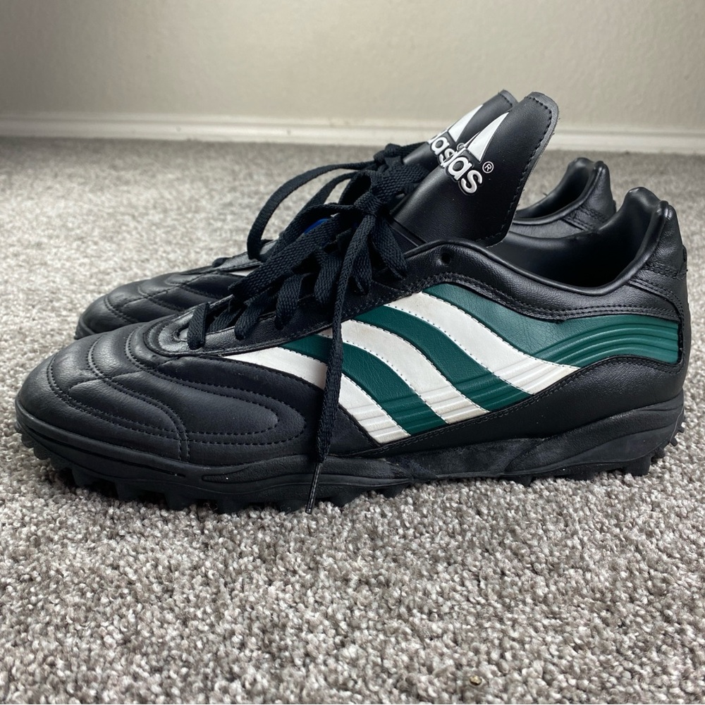 Adidas Cleat Koresco TF 2001 Black Green White Hard Ground Soccer 11.5 DEADSTOCK